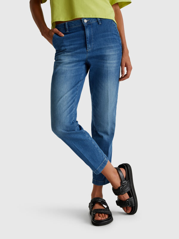 Slim fit denim chinos Slim fit denim chinos Women