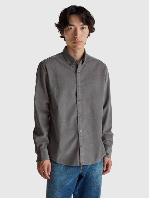 Corduroy button-down shirt Men