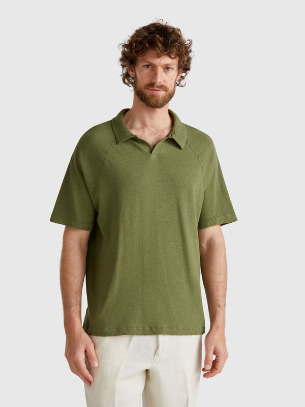 Polo in linen blend Men