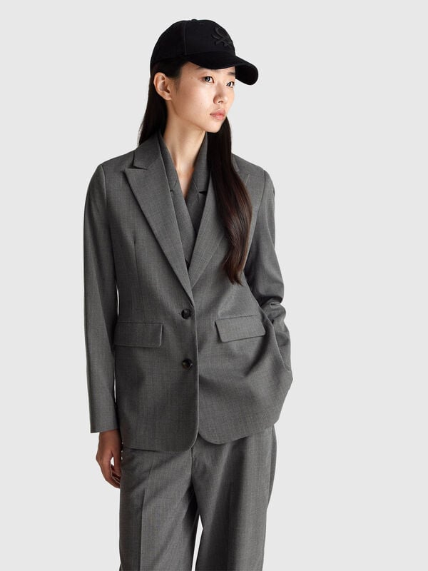 Pinstripe blazer in viscose blend Women