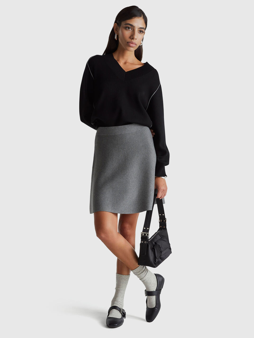 V NECK SWEATER L/S Women image number null