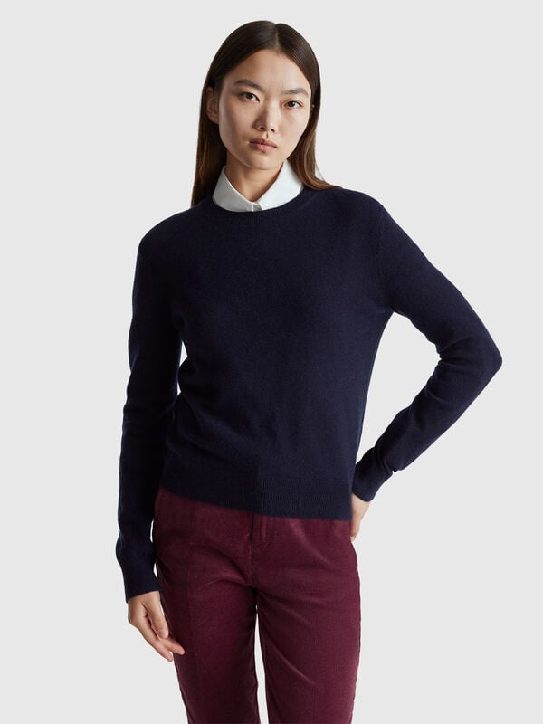 Dark blue sweater in pure cashmere Women