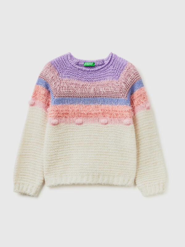 Striped sweater with lurex