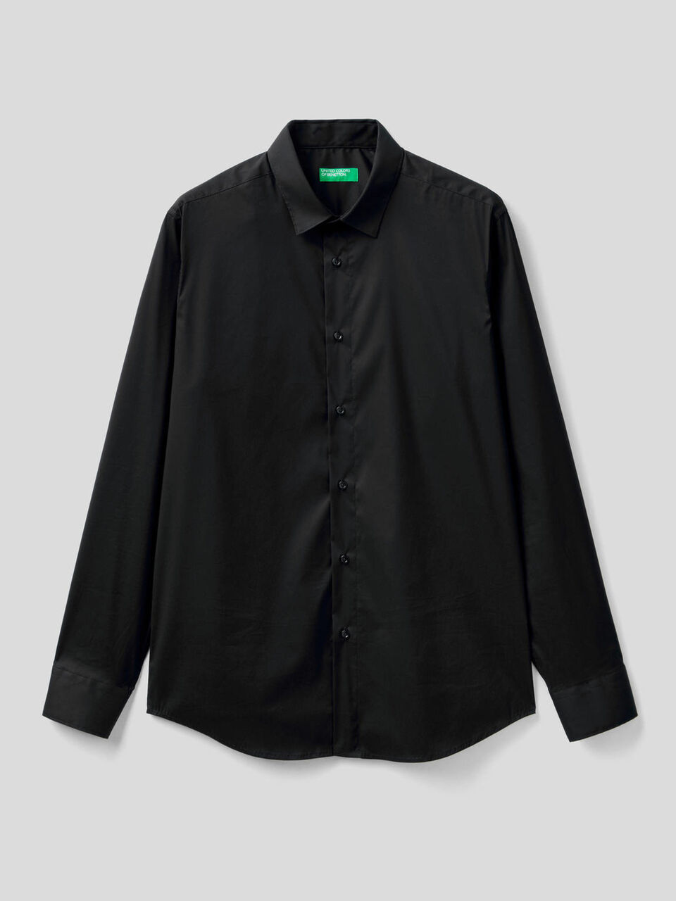 Solid color slim fit shirt image number 1