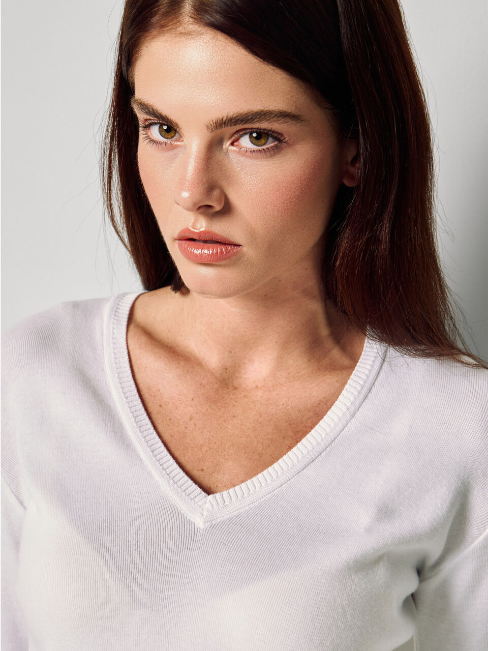 V NECK SWEATER L/S Women image number null