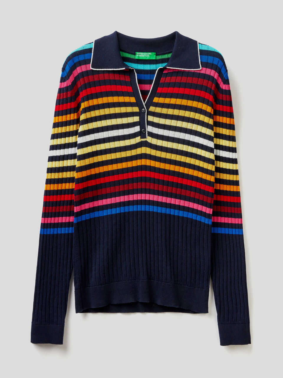 Multicolor polo in 100% cotton tricot image number 1