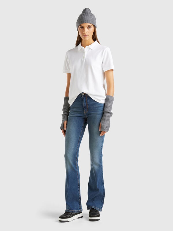 Flared jeans in recycled cotton blend Women