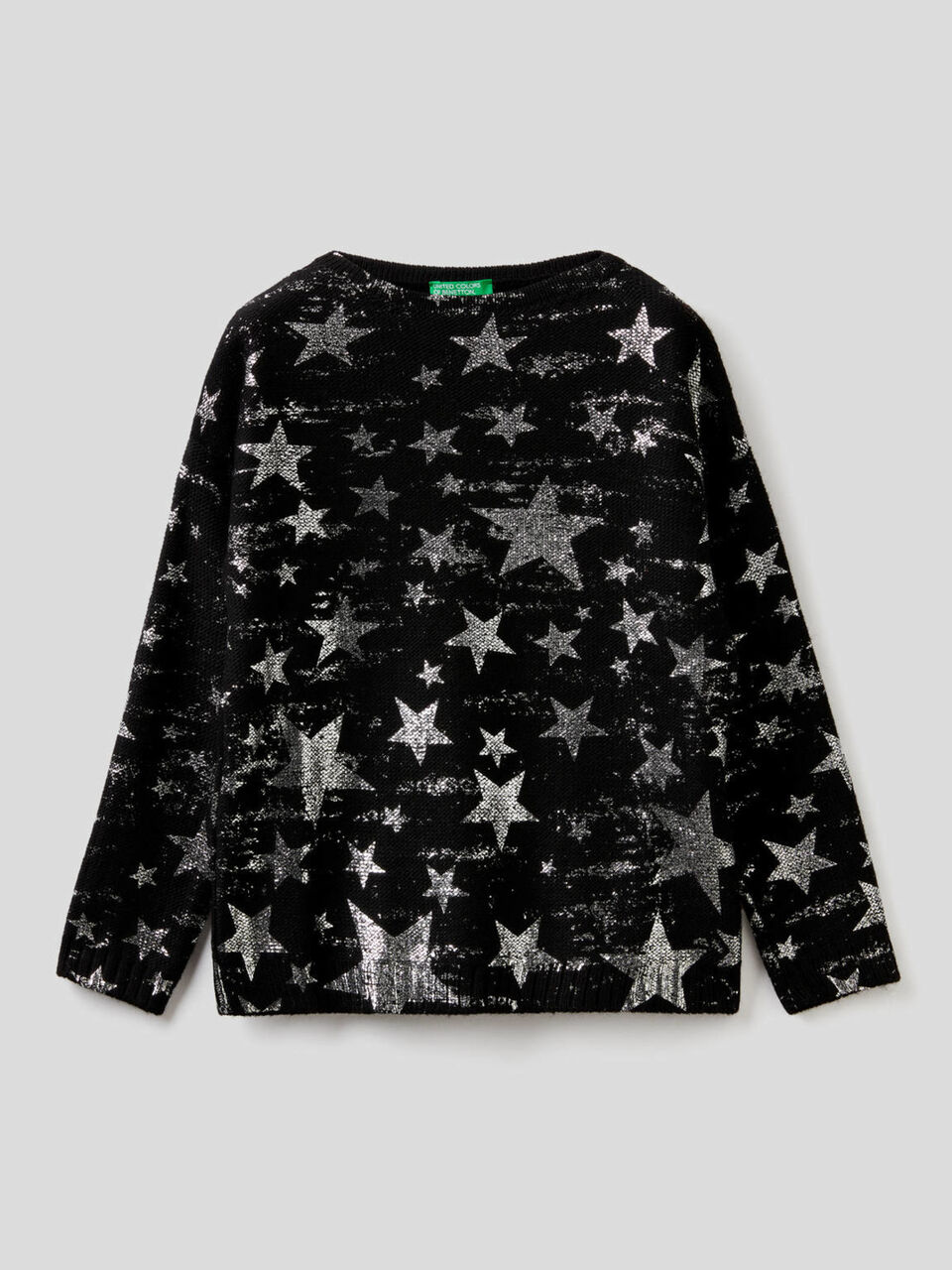 Maxi sweater with foil print image number 1