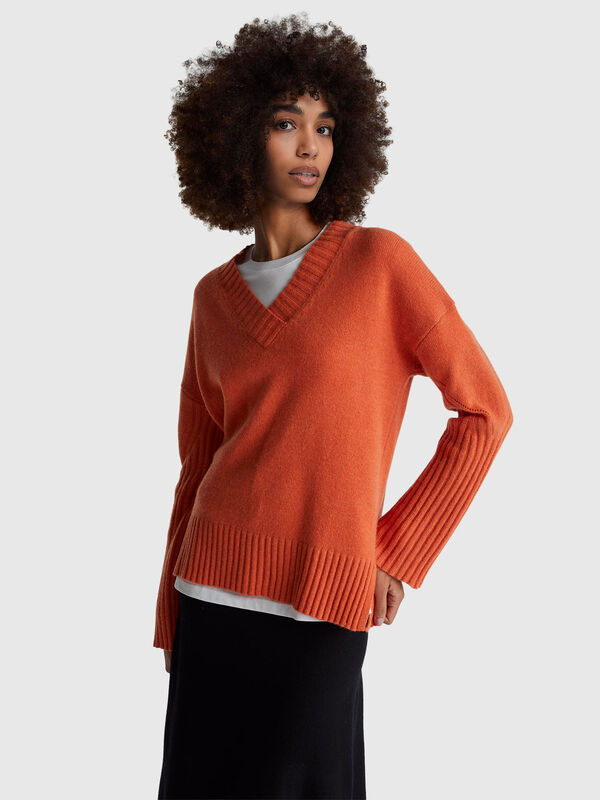 Oversized sweater in wool blend Women