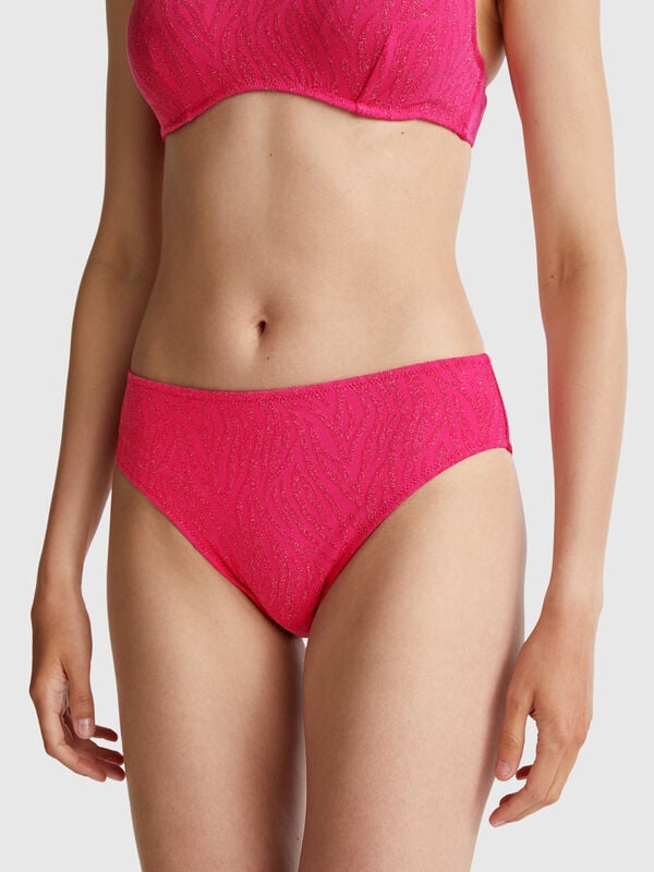 Animal print high-waisted swim bottoms Women