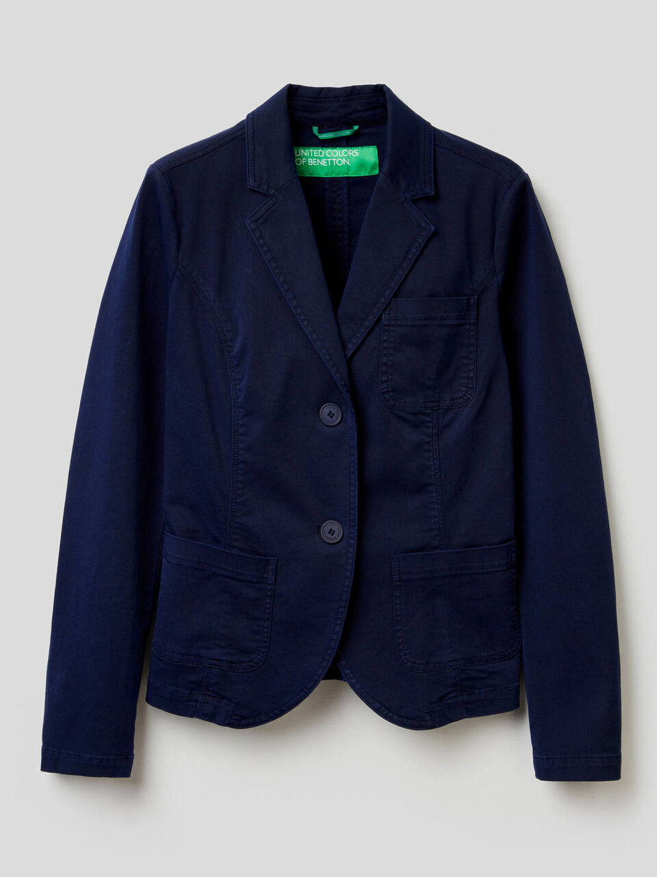 Stretch cotton flared blazer image number 1