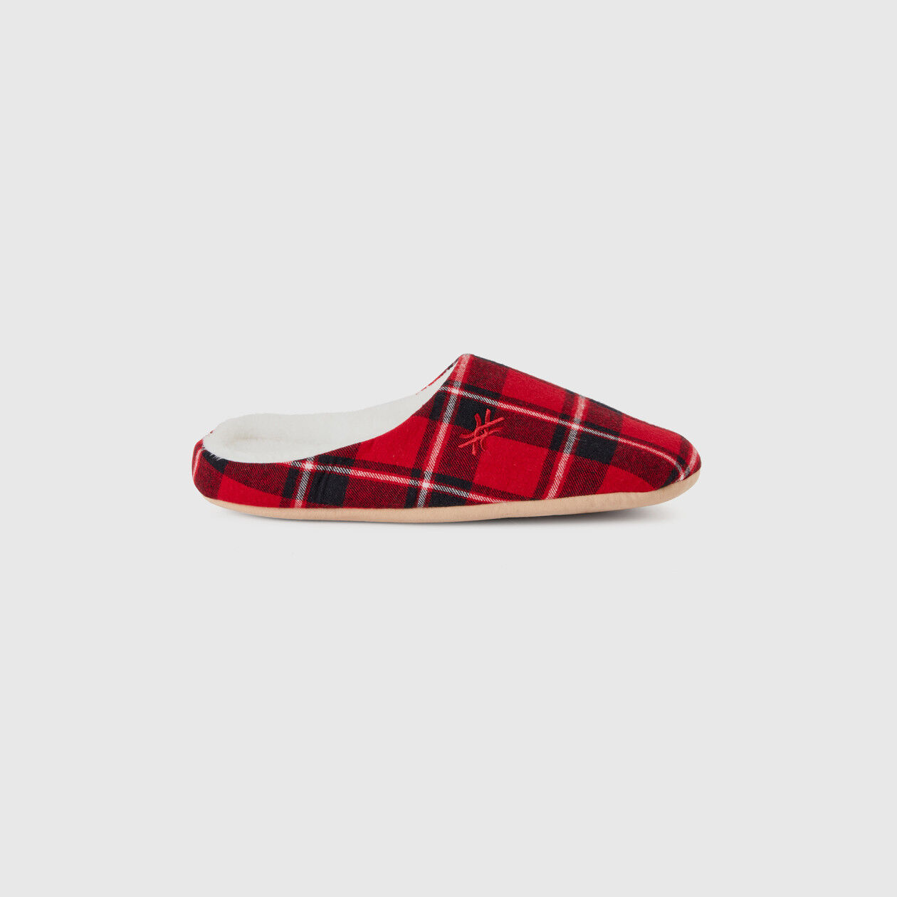 Tartan slippers Red Benetton