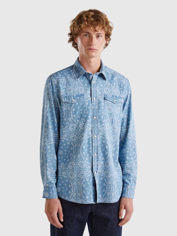 Chambray western shirt Men