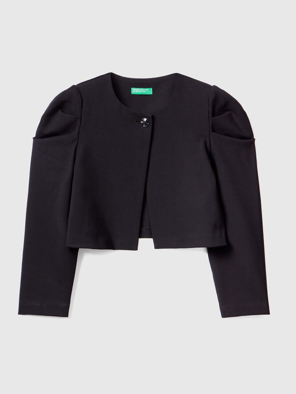 Cropped jacket with puff sleeves