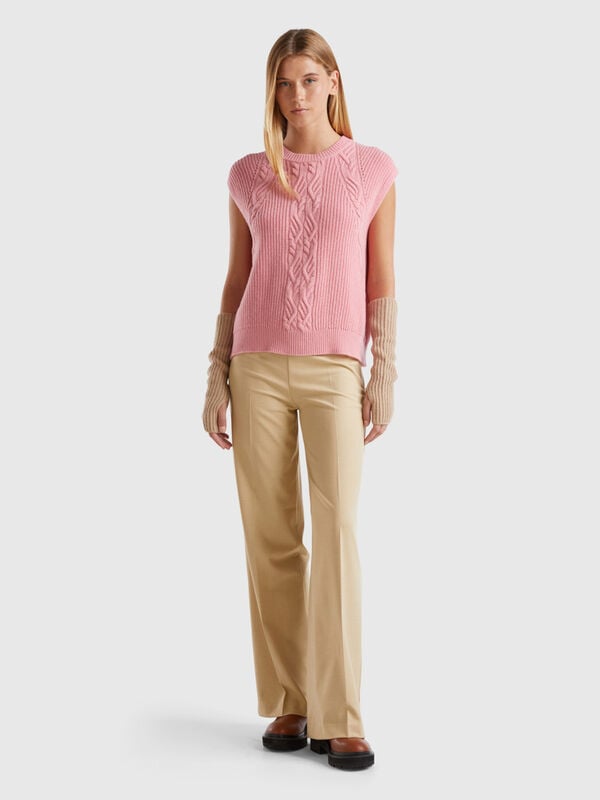 Flowy high-waisted trousers Women