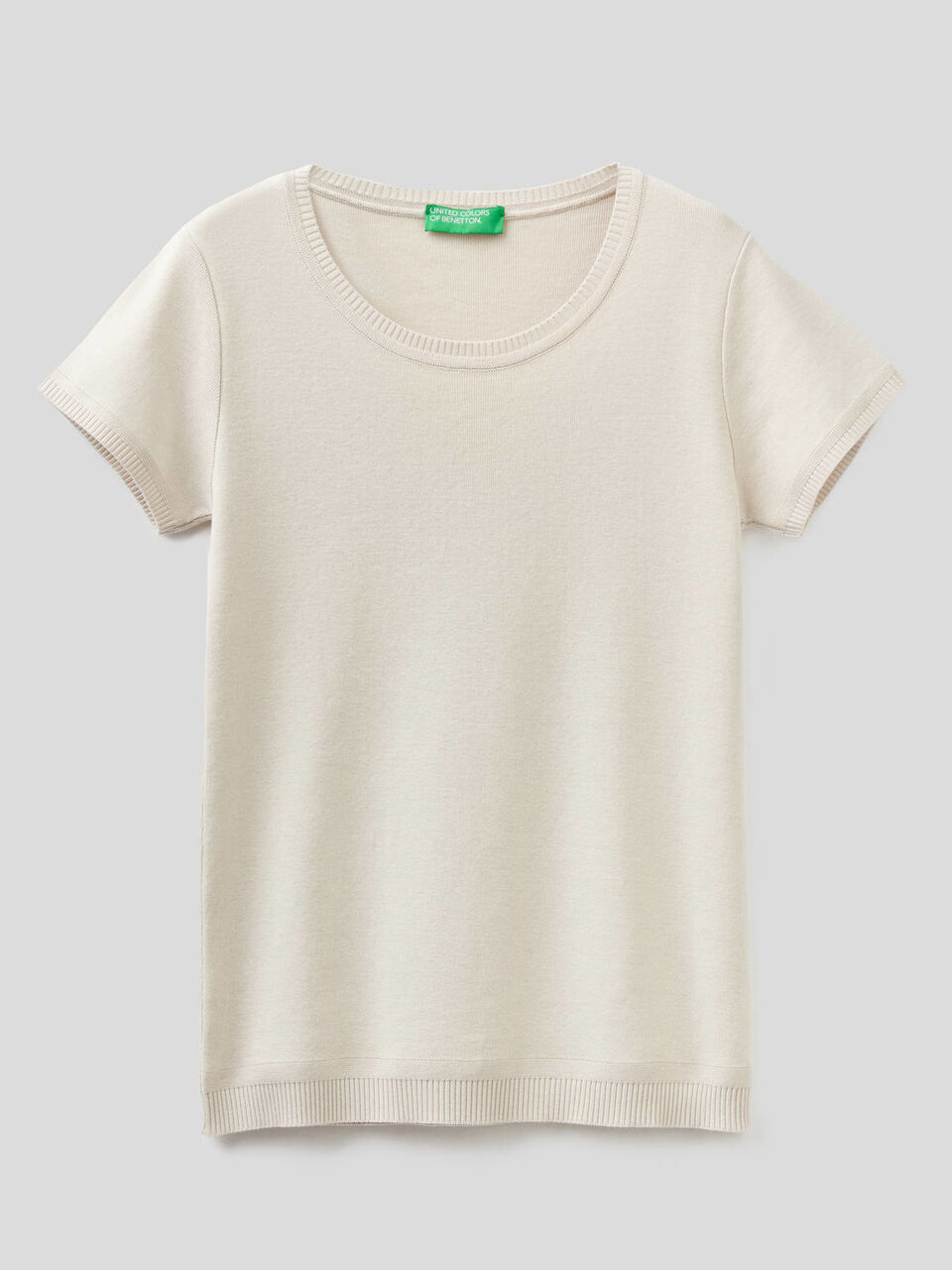 Short sleeve sweater in 100% cotton image number 1