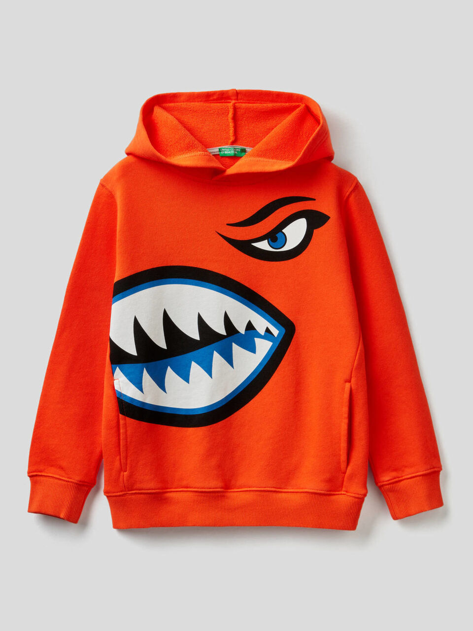 100% cotton sweatshirt with maxi print image number 1
