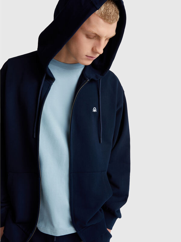 Zip-up hoodie in cotton Men