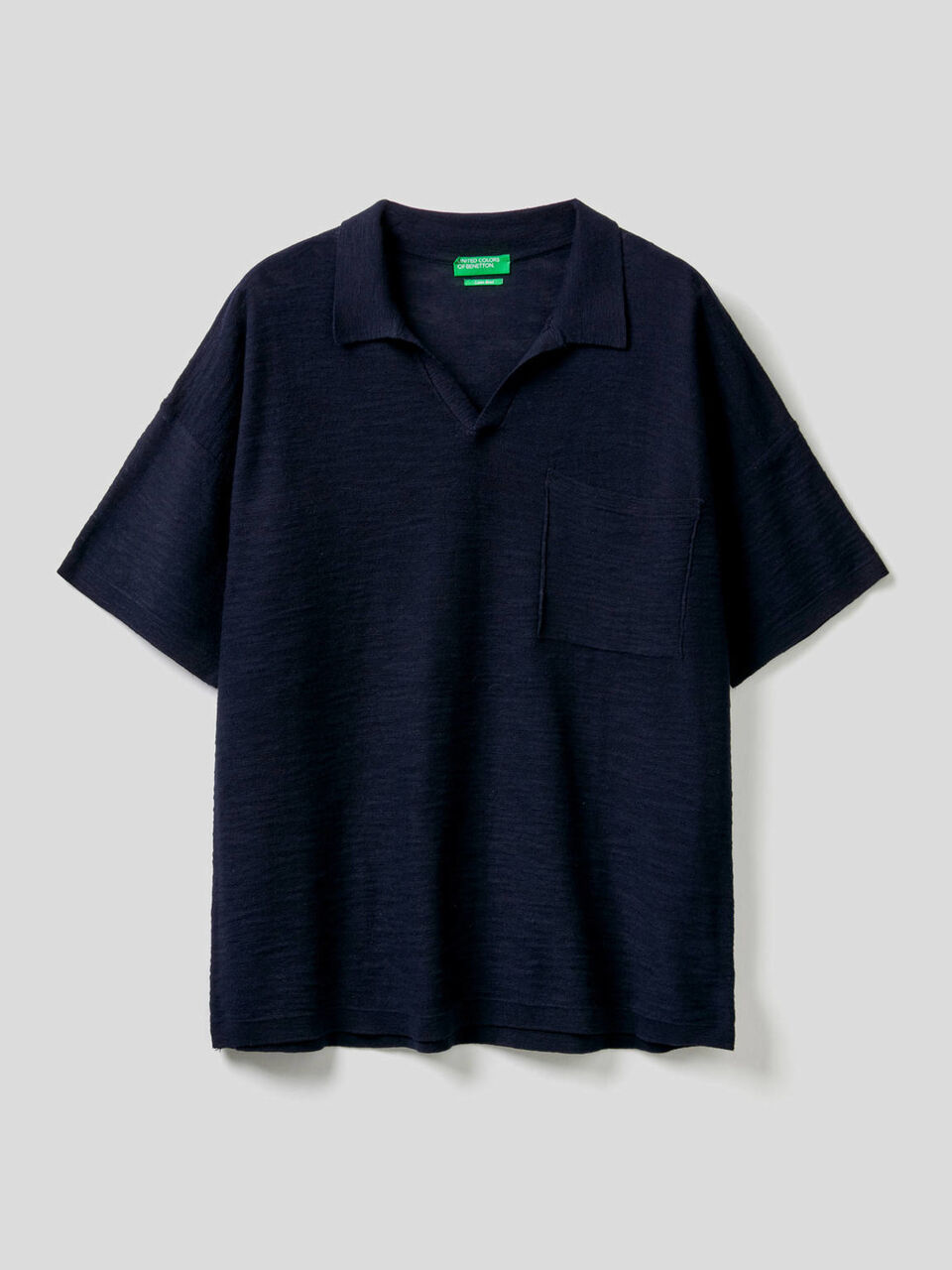Polo in linen blend cotton image number 1