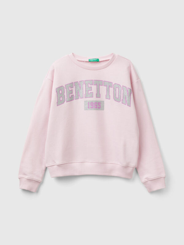 100% cotton sweatshirt with glittery logo Junior Girl