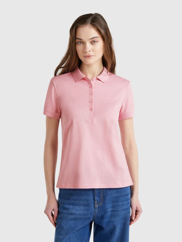 Slim fit polo in stretch cotton Women