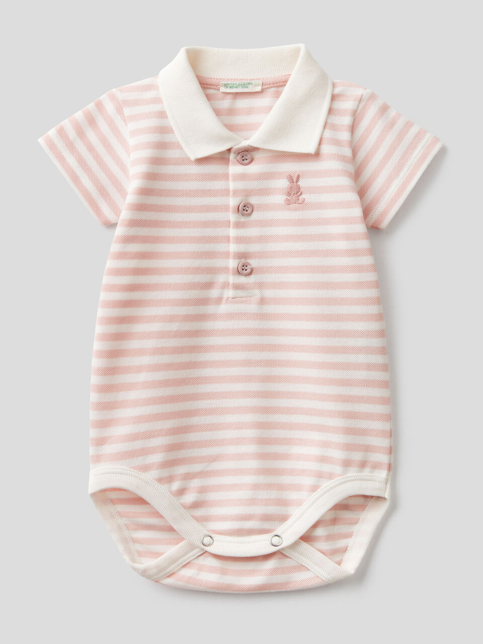 Polo bodysuit in stretch cotton image number 1