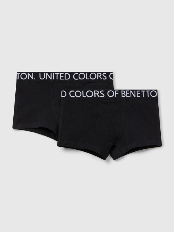 Two boxers with logoed elastic Junior Boy