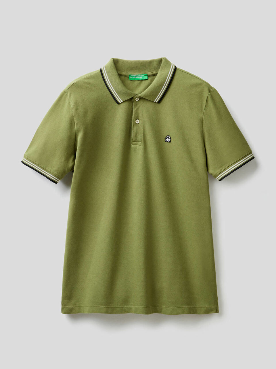 Short sleeve stretch cotton polo image number 1