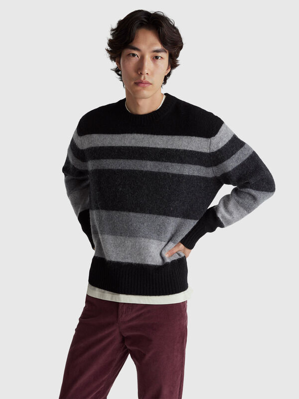 Striped sweater in Shetland wool Men