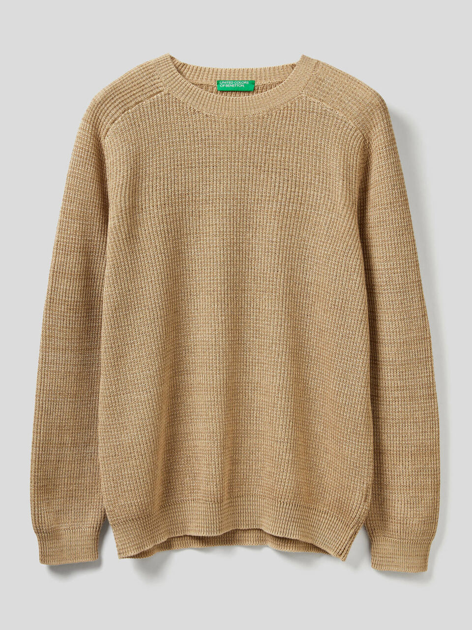 Crew neck sweater in pure cotton image number 1