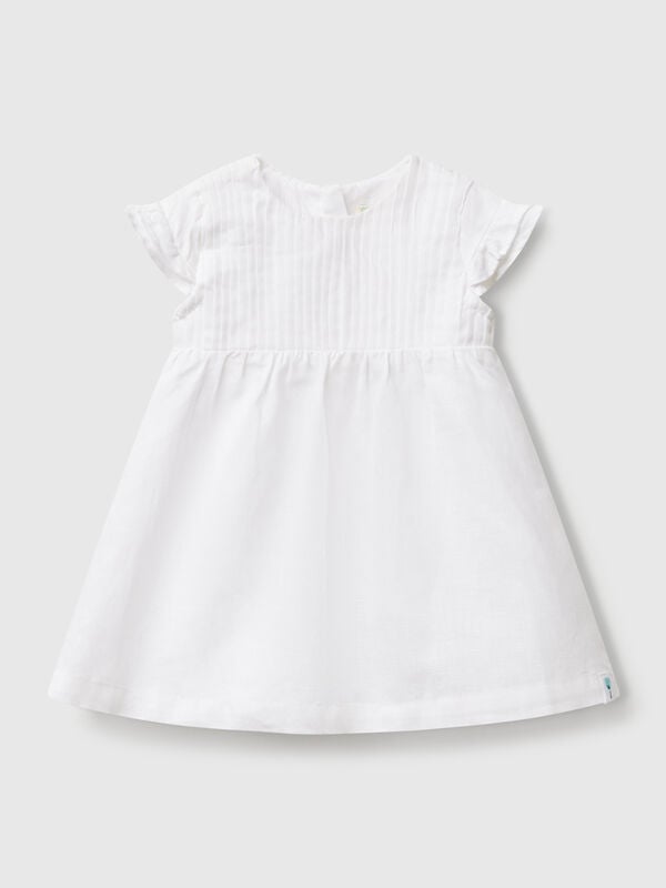 Dress in linen and cotton blend New Born (0-18 months)