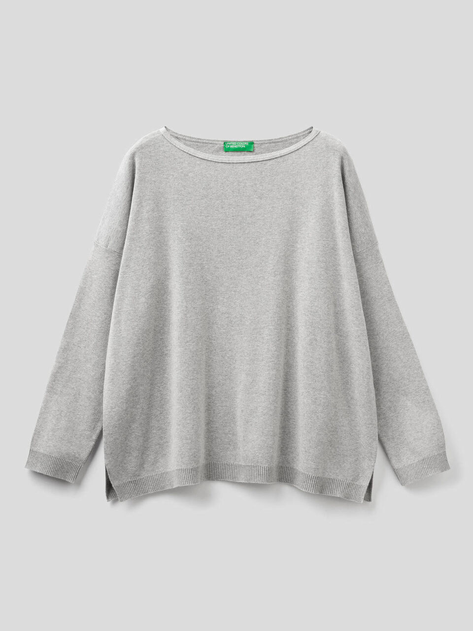 Cotton sweater with round neck image number 1