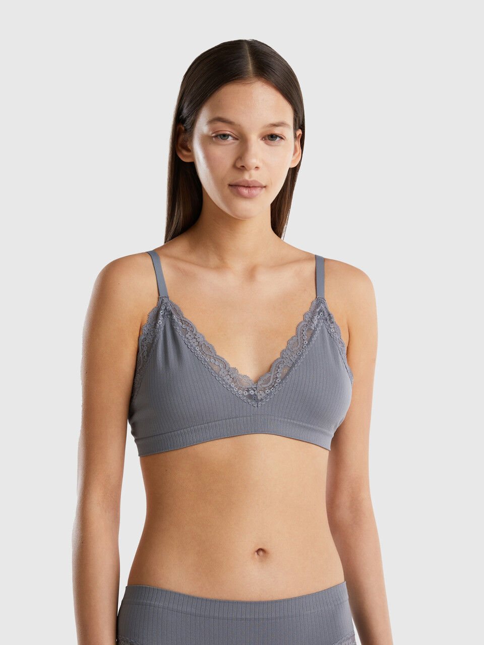Knit triangle bra
