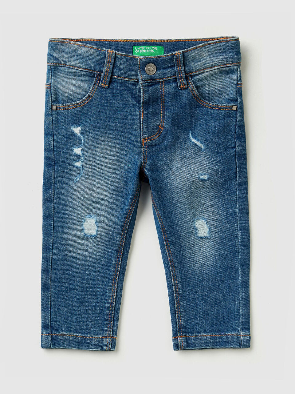 Stretch jeans with tears image number 1