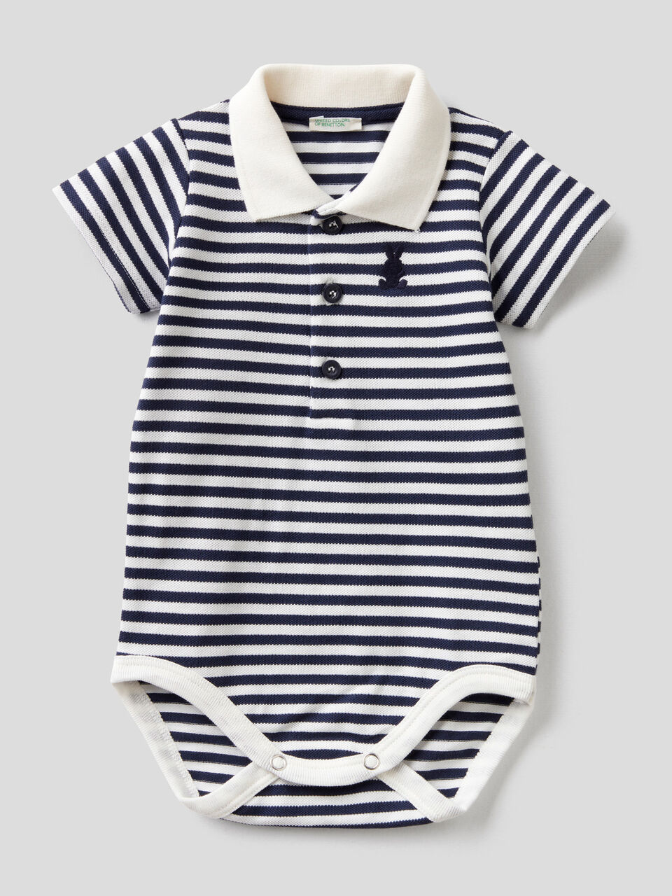 Polo bodysuit in stretch cotton image number 1
