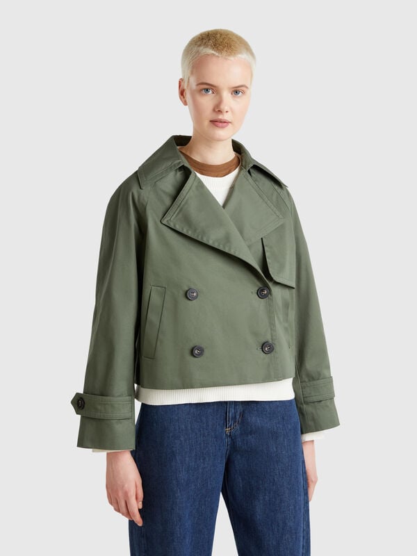 Cropped double-breasted trench coat Women