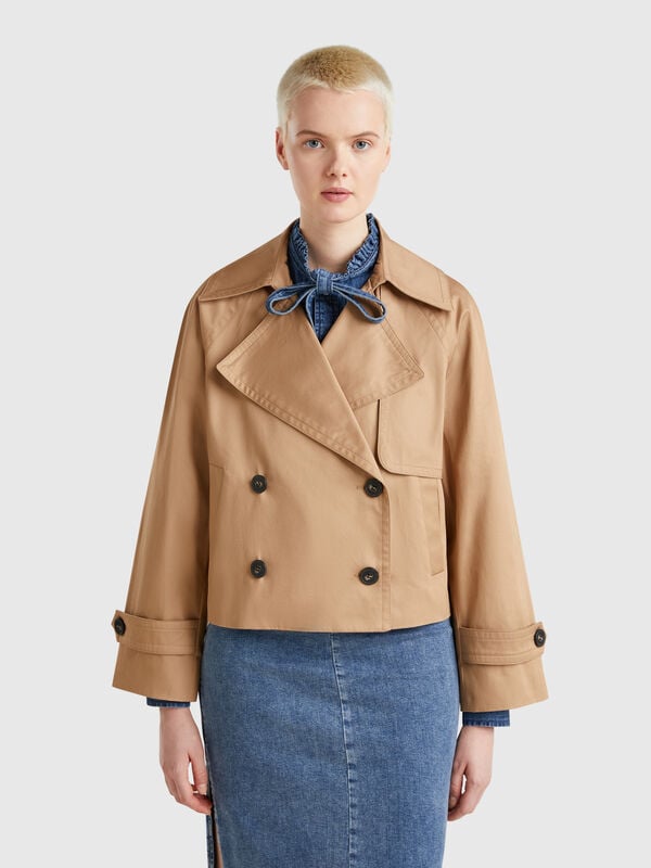 Cropped double-breasted trench coat Women