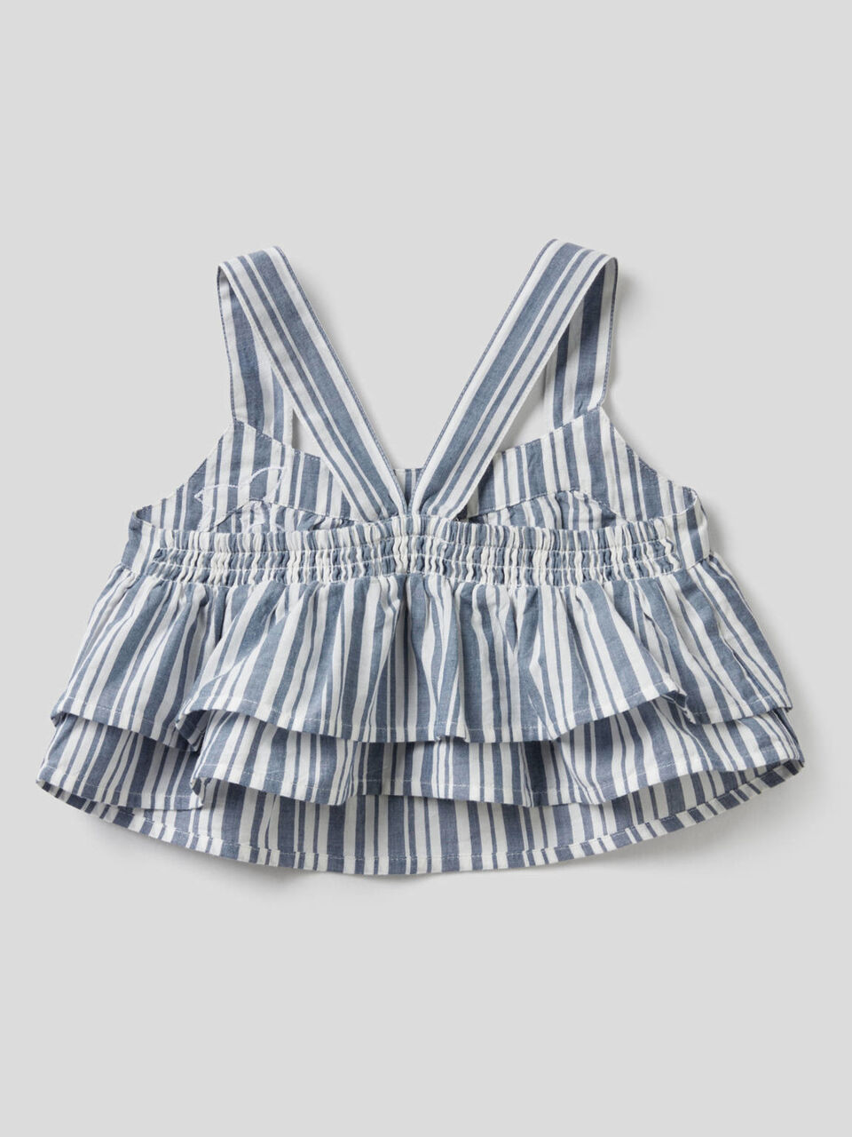 Striped crop top with frills image number 2