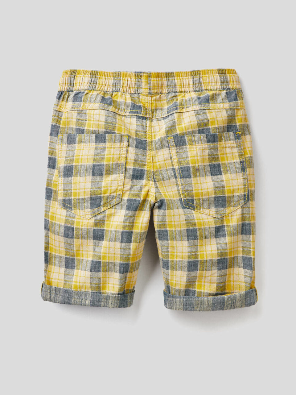 Check bermudas in pure cotton image number 2