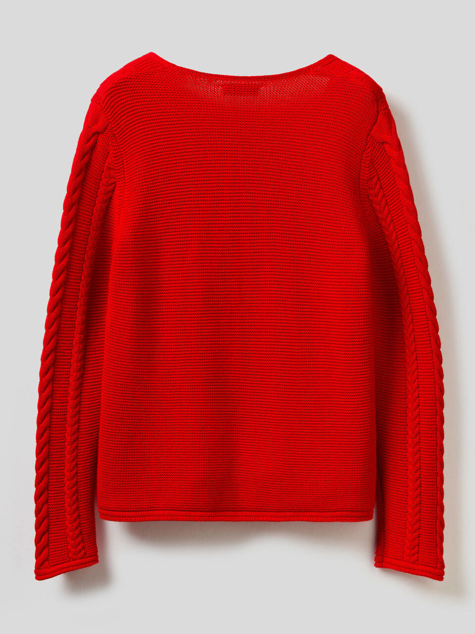 Cable knit sweater in pure cotton image number 2
