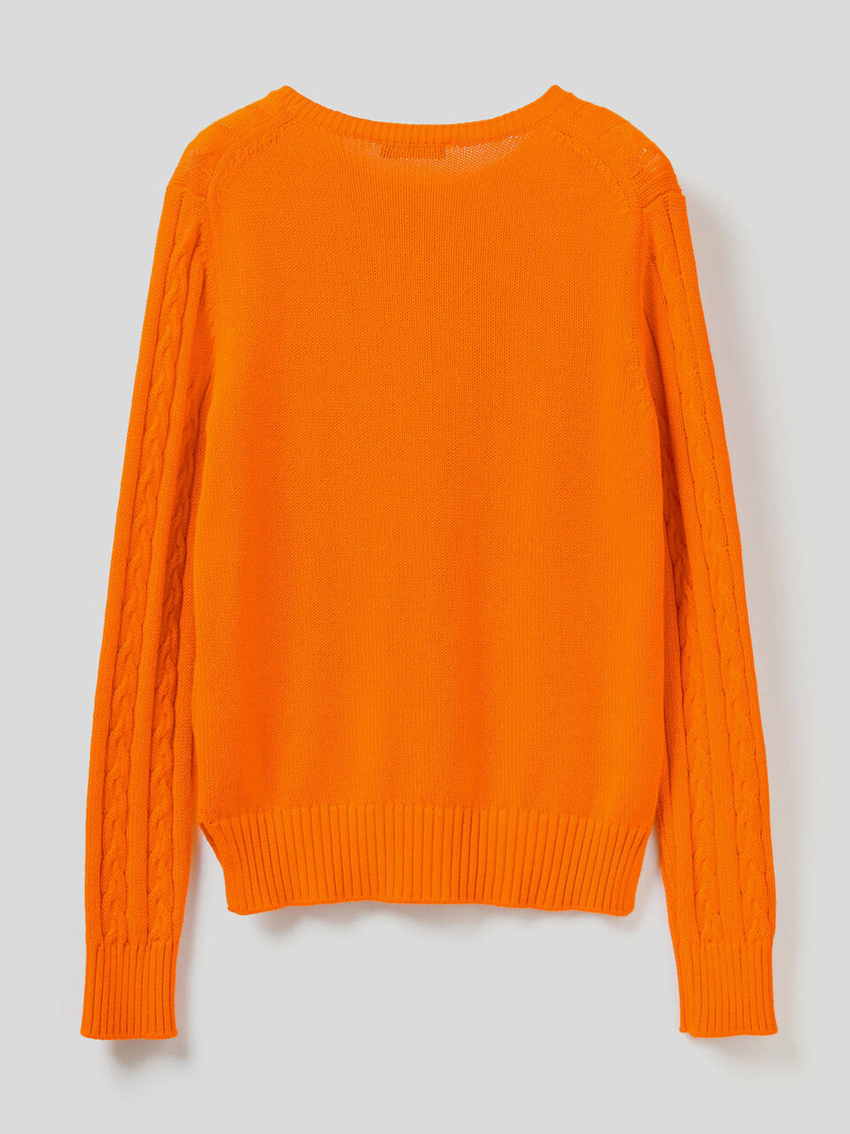 Cotton sweater with cable knit image number 2