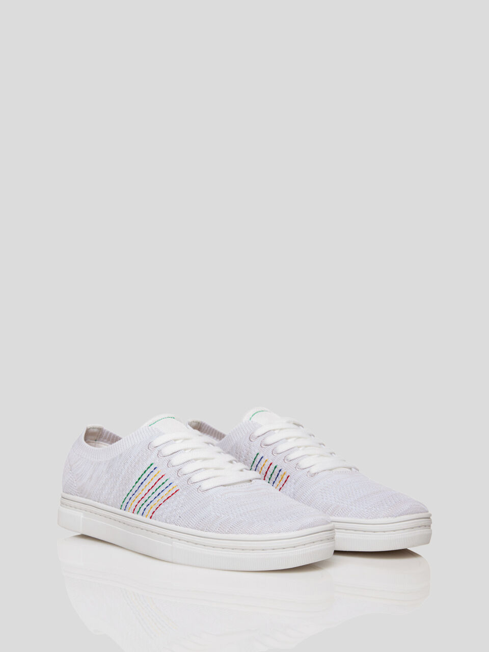 Knit sneakers with laces image number 1