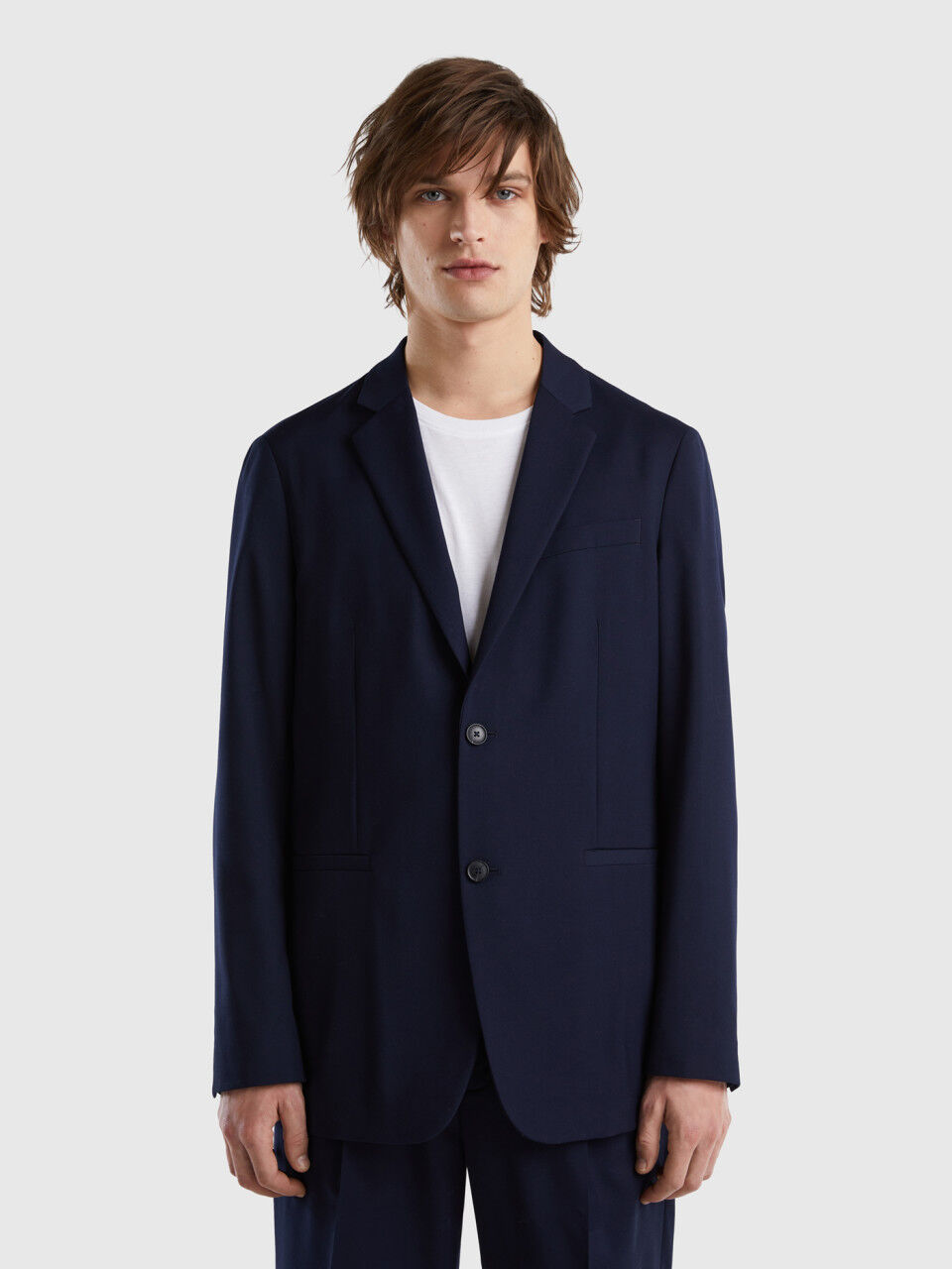 Slim fit blazer in viscose blend