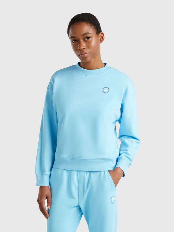 Crew neck sweatshirt in cotton blend Women