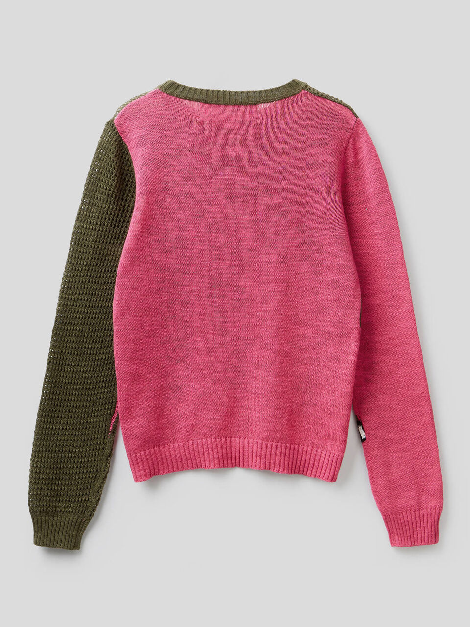 Sweater with open-knit inlay image number 2