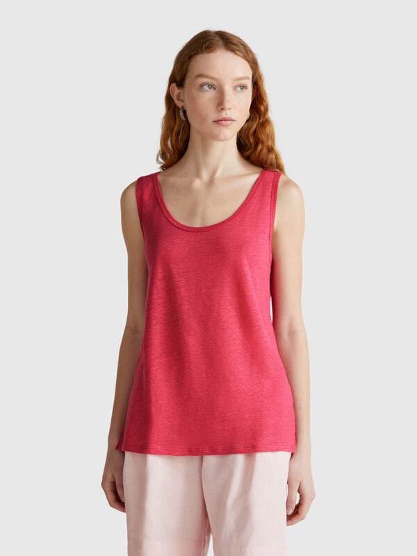 Tank top in pure linen Women
