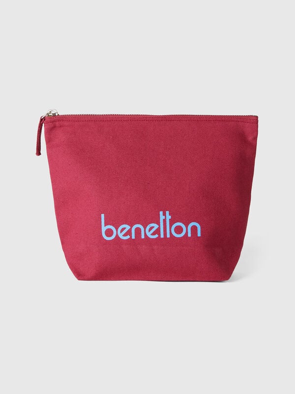 Burgundy clutch in pure cotton