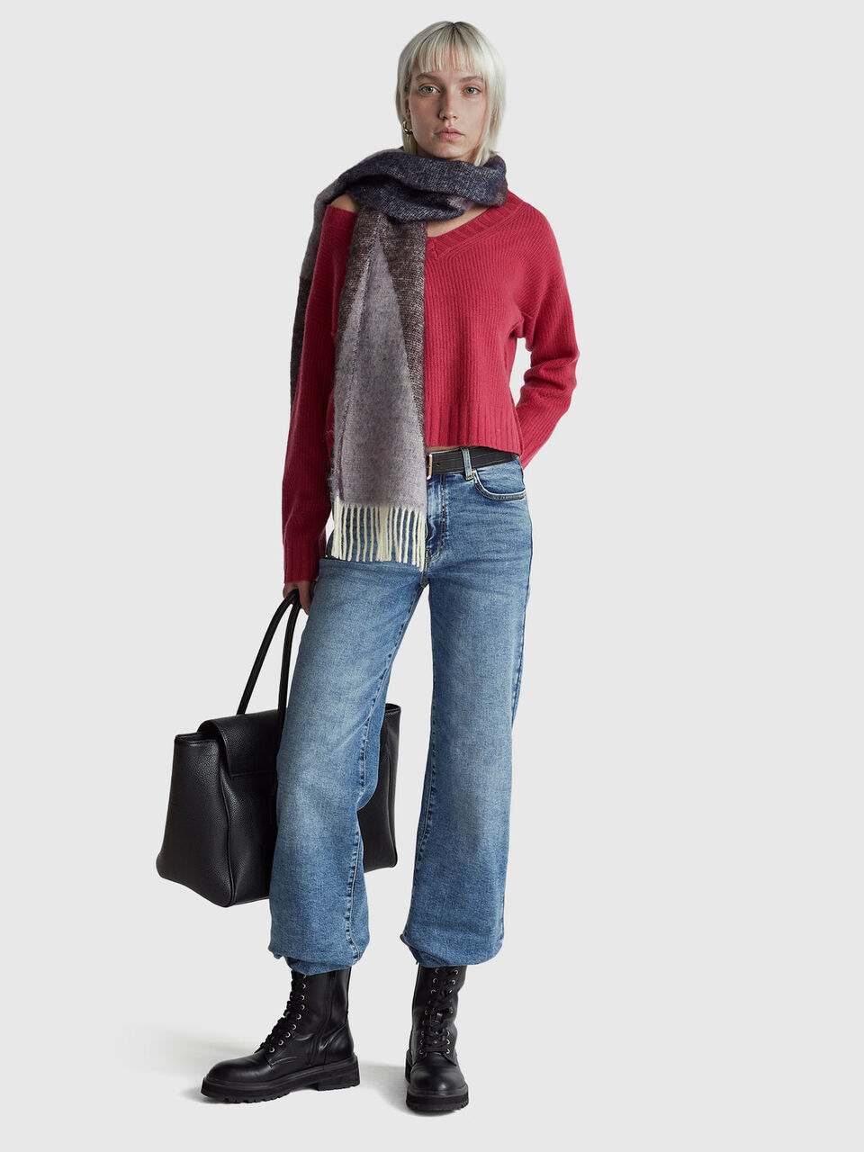 V NECK SWEATER L/S Women image number null