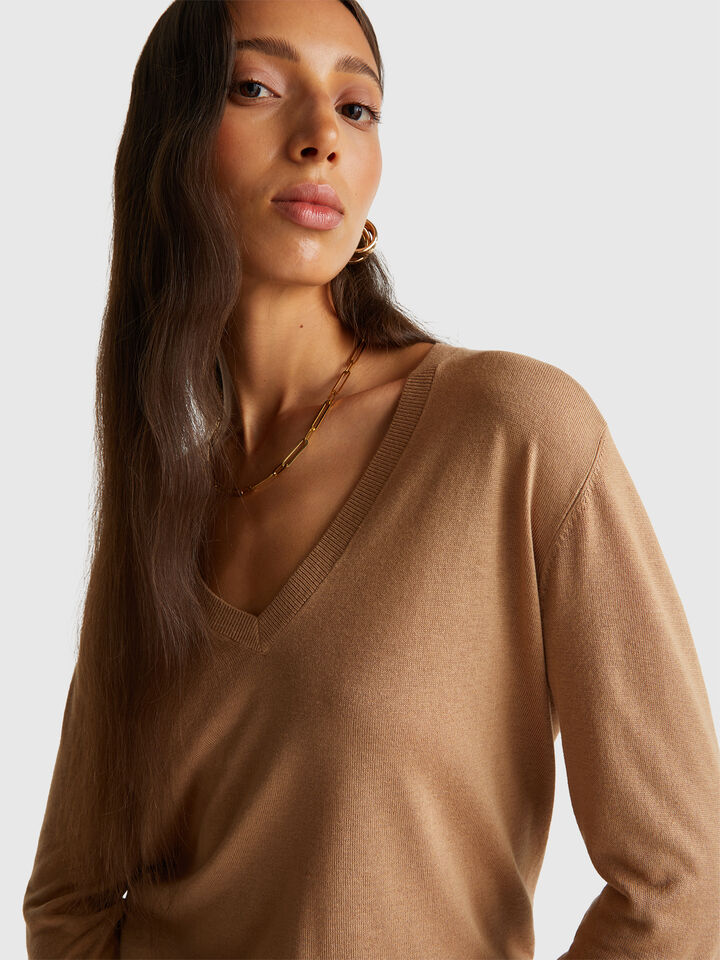 V NECK SWEATER L/S Women