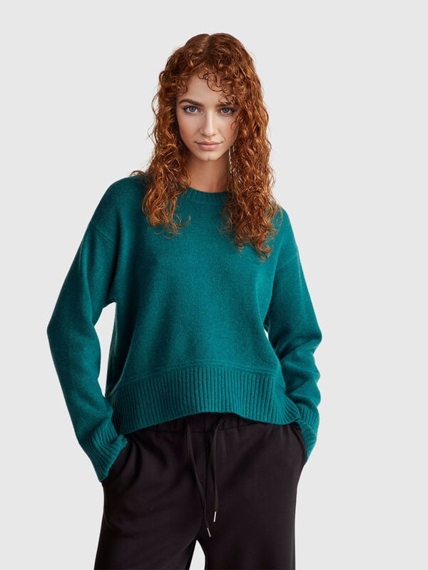 Boxy fit sweater in wool blend Women